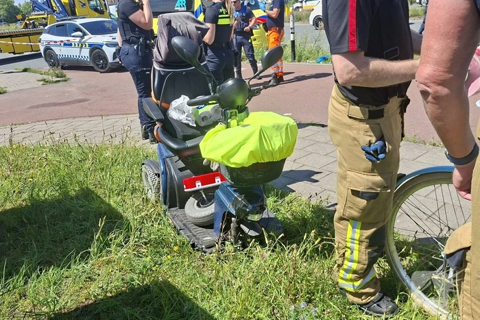 Ongeval tussen scootmobiel en fietser met gewonden