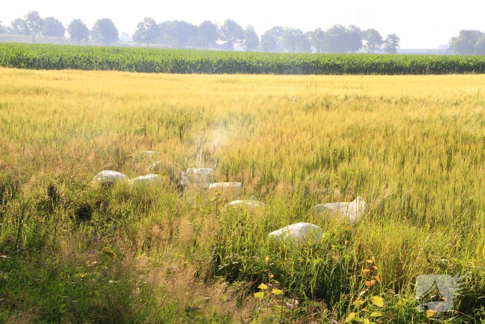 Dampende vaatjes gedumpt langs de weg