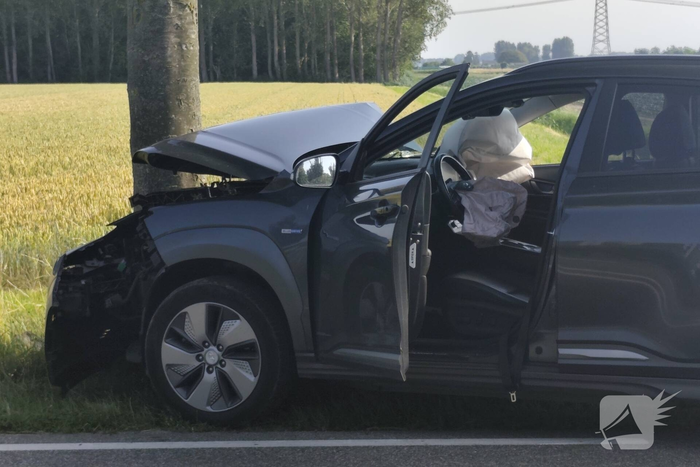 Auto knalt tegen boom langs provinciale weg