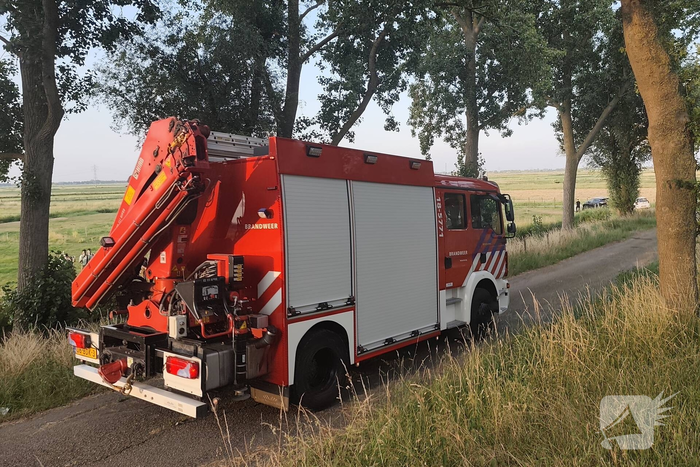 Hulpdiensten redden paard uit sloot