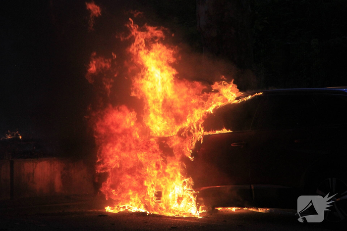 Auto volledig uitgebrand op parkeerplaats