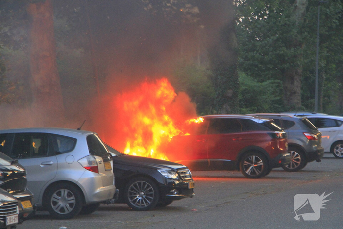 Auto volledig uitgebrand op parkeerplaats