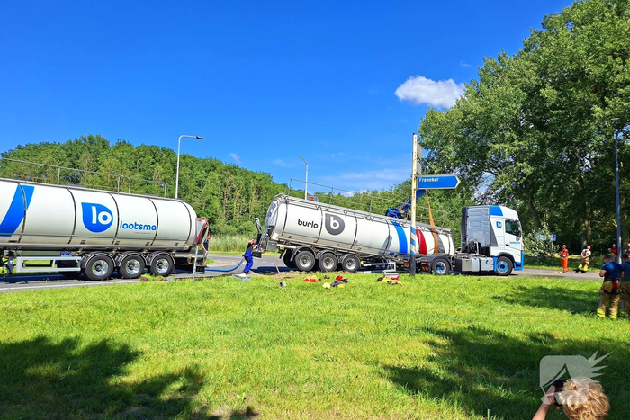 Tankoplegger schiet los tijdens transport