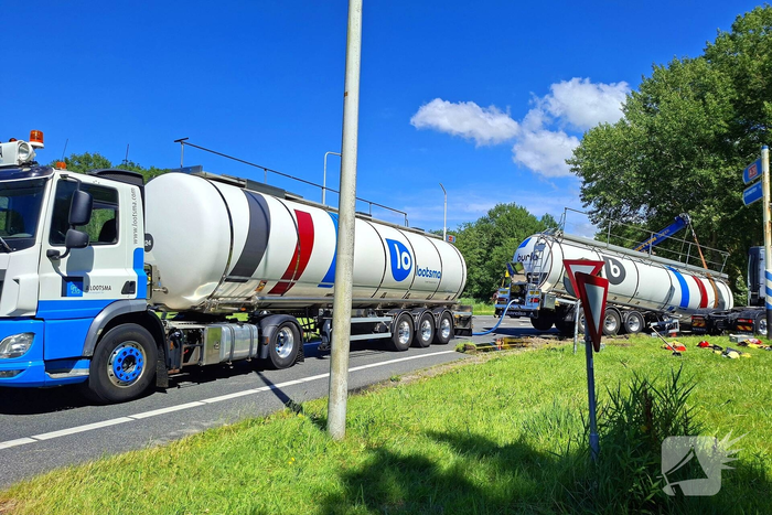 Tankoplegger schiet los tijdens transport