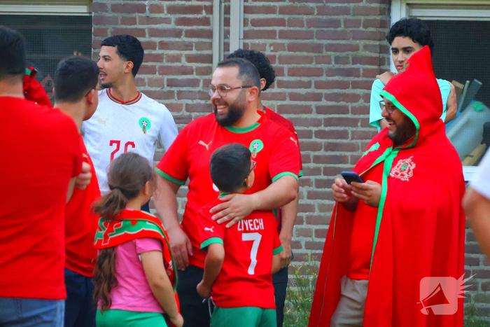 Marokkaanse supporters vieren WK-zege op Nederland