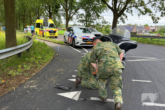 Motorrijder gewond bij aanrijding met auto