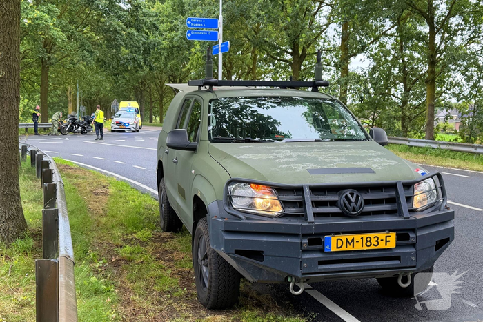 Motorrijder gewond bij aanrijding met auto