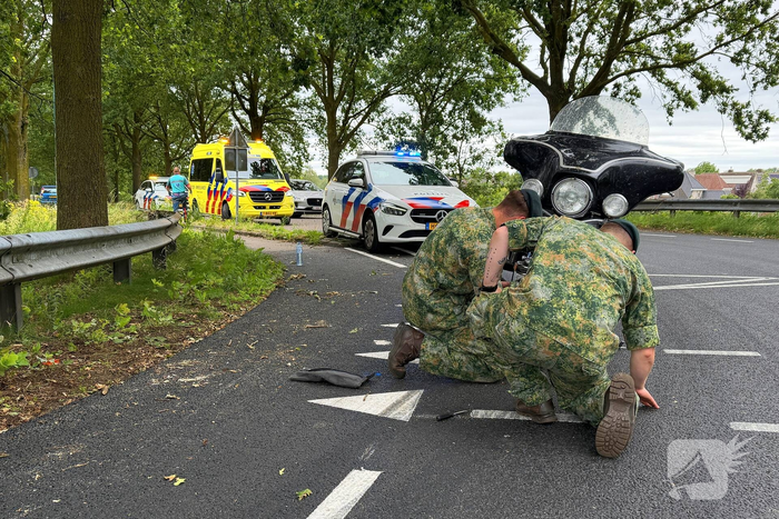 Motorrijder gewond bij aanrijding met auto