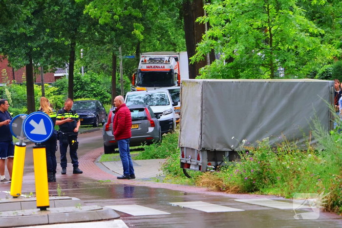 Fietser gewond bij aanrijding met losgeschoten aanhanger