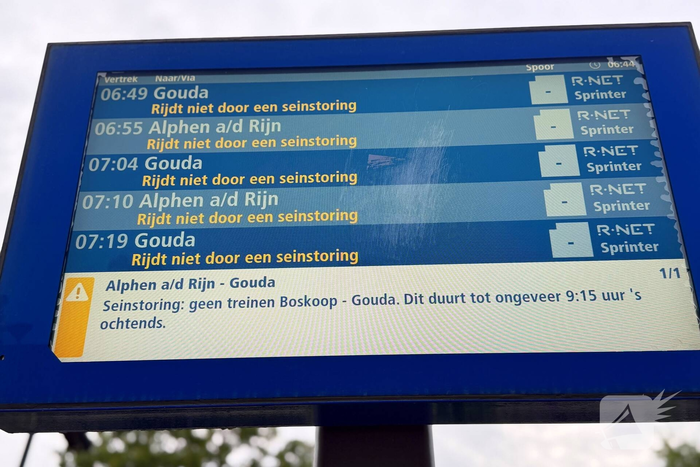 Treinverkeer stil door seinstoring