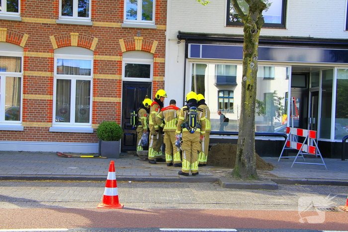 Gasleiding geraakt tijdens werkzaamheden