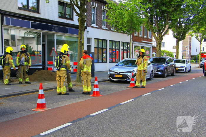 Gasleiding geraakt tijdens werkzaamheden