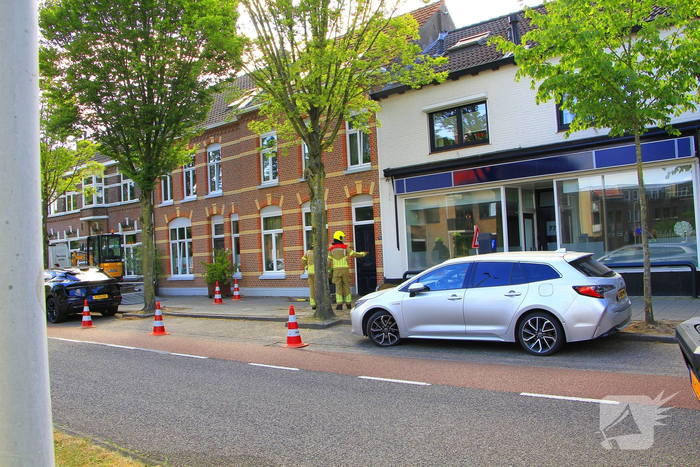 Gasleiding geraakt tijdens werkzaamheden