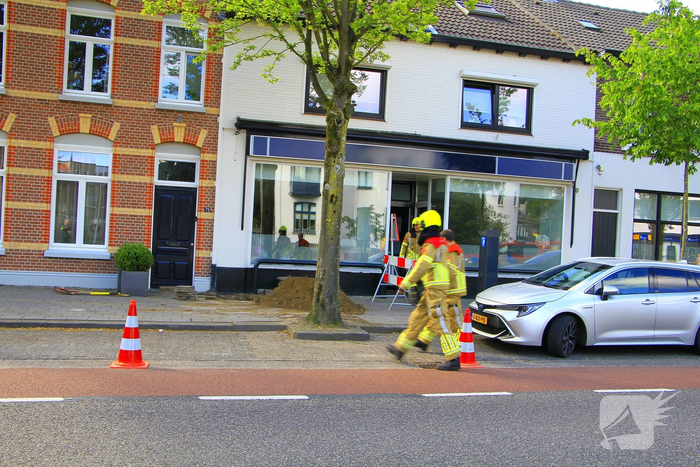 Gasleiding geraakt tijdens werkzaamheden