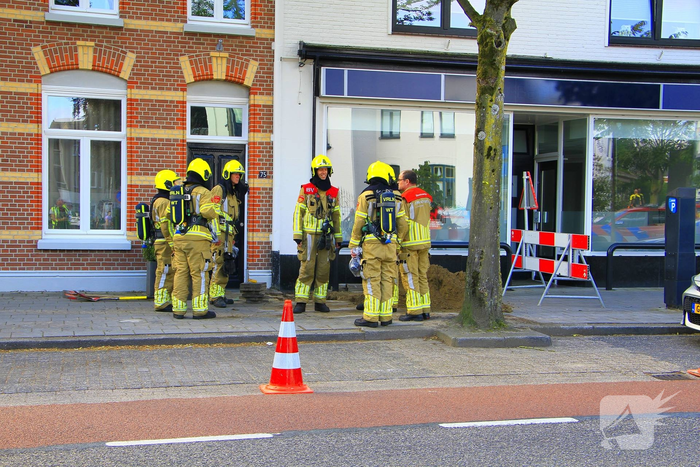 Gasleiding geraakt tijdens werkzaamheden