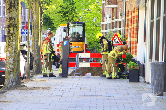 Gasleiding geraakt tijdens werkzaamheden