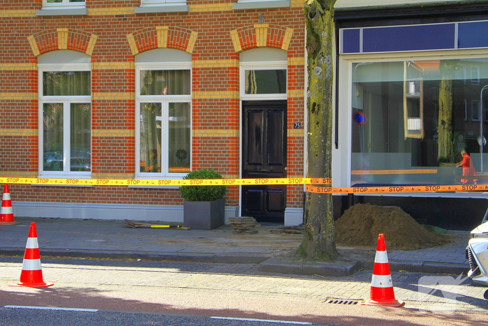 Gasleiding geraakt tijdens werkzaamheden
