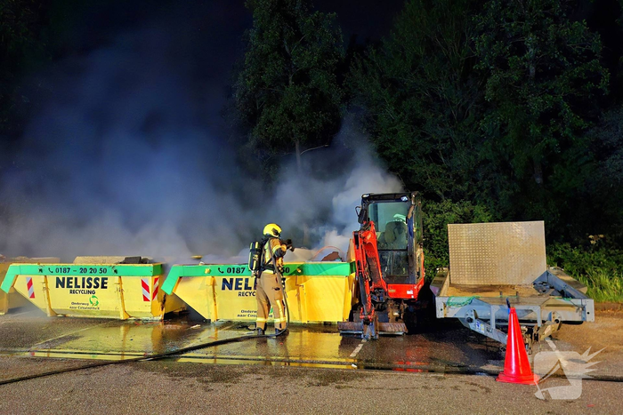 Containerbrand veroorzaakt grote rookontwikkeling