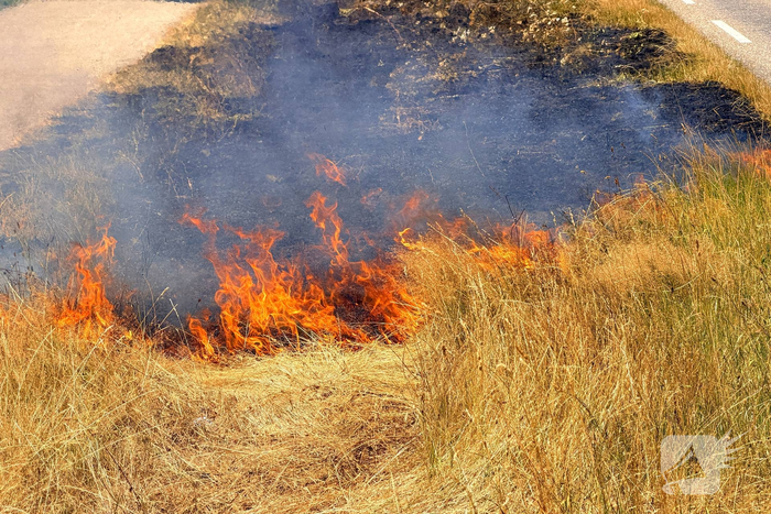 Brand in berm veroorzaakt alarmering