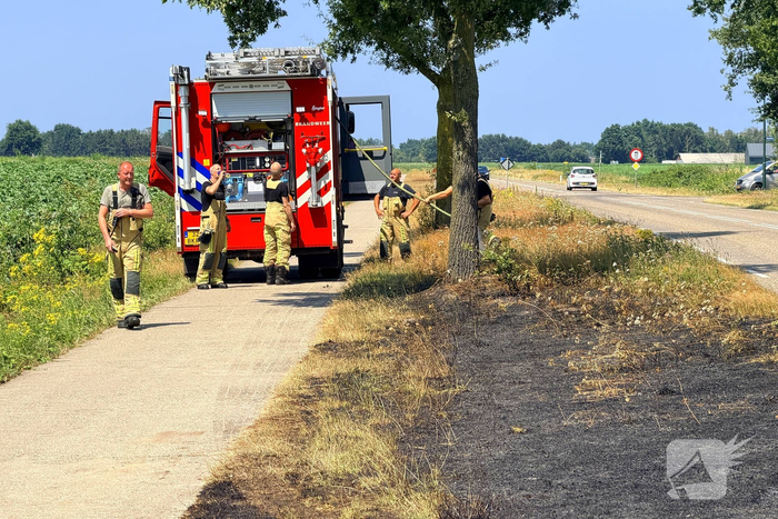 Brand in berm veroorzaakt alarmering