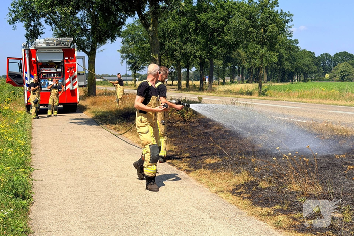 Brand in berm veroorzaakt alarmering