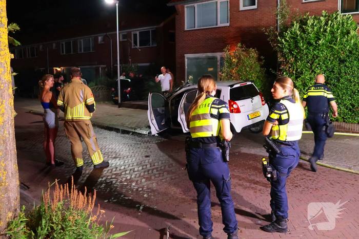 Brand in auto snel onder controle