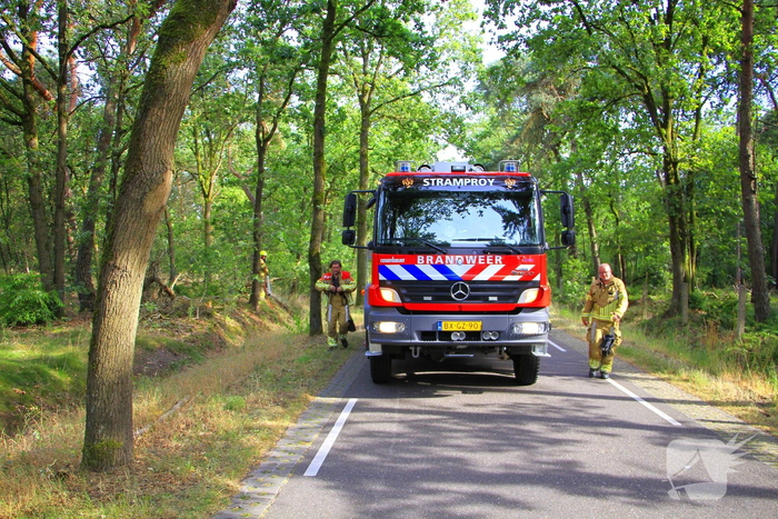 Omstanders blussen brand in bosgebied