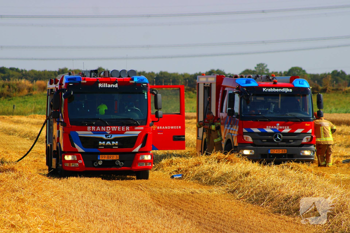 Boer voorkomt uitbreiding brand door tarwe te ploegen