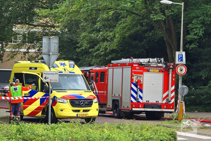 Balkons zwartgeblakerd door uitslaande flatbrand