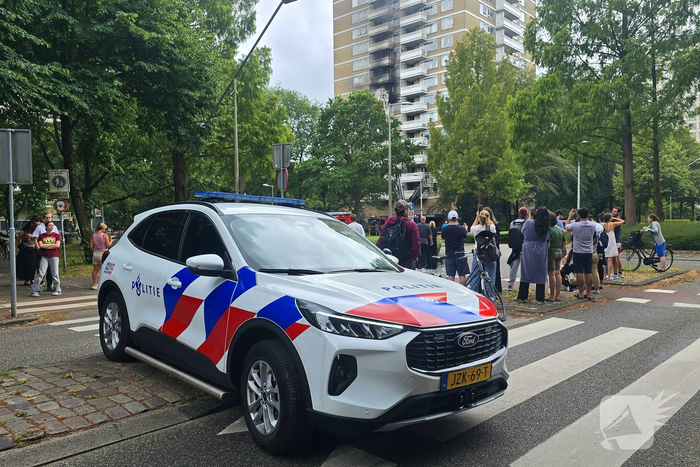 Balkons zwartgeblakerd door uitslaande flatbrand