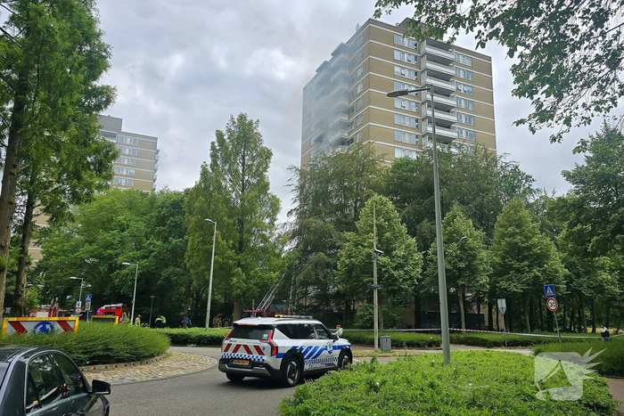 Balkons zwartgeblakerd door uitslaande flatbrand