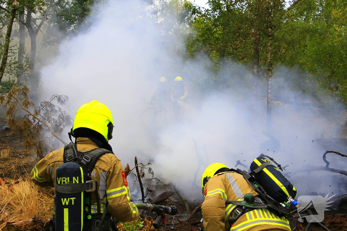 Buitenbrand in bosgebied vereist inzet van brandweer