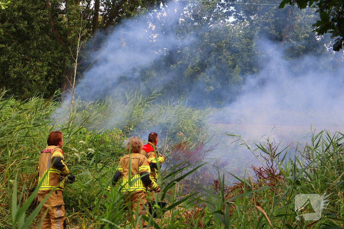 Bosschages in brand nabij treinspoor
