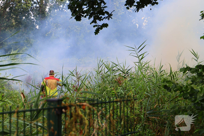Bosschages in brand nabij treinspoor