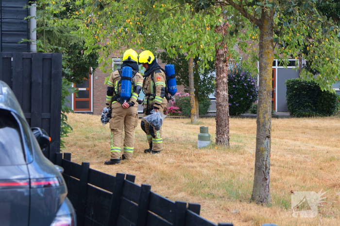 Gasfles defect in achtertuin