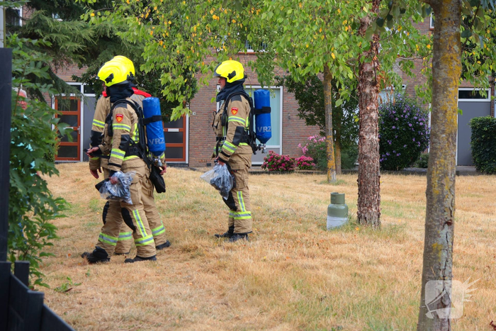Gasfles defect in achtertuin