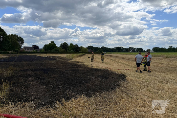 Buitenbrand op akker snel onder controle