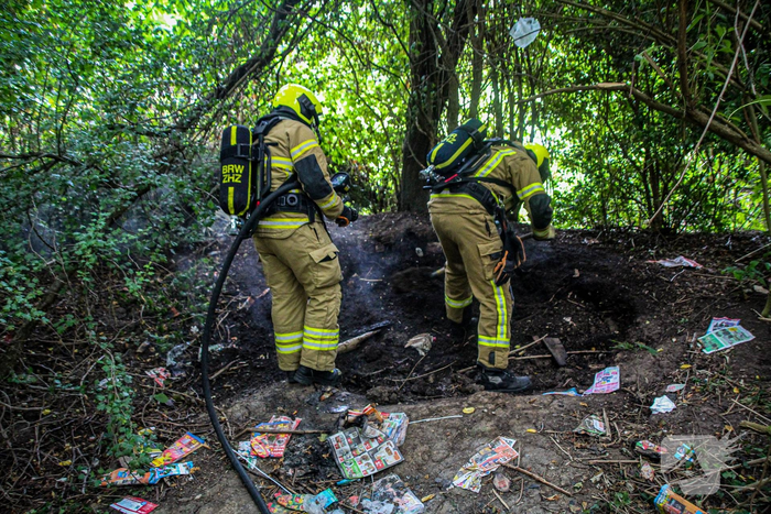 Buitenbrand in bosjes geblust