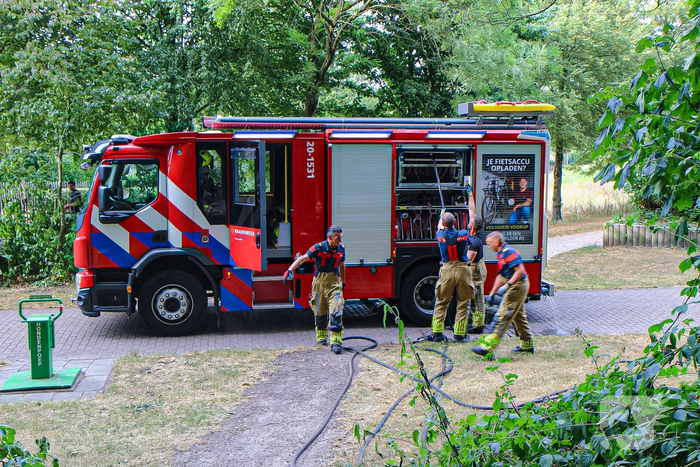 Buitenbrand in bos geblust