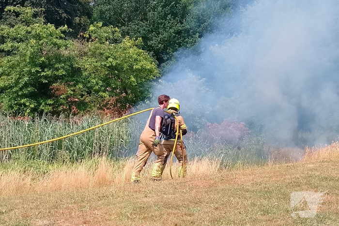 Riet en berm vatten vlam