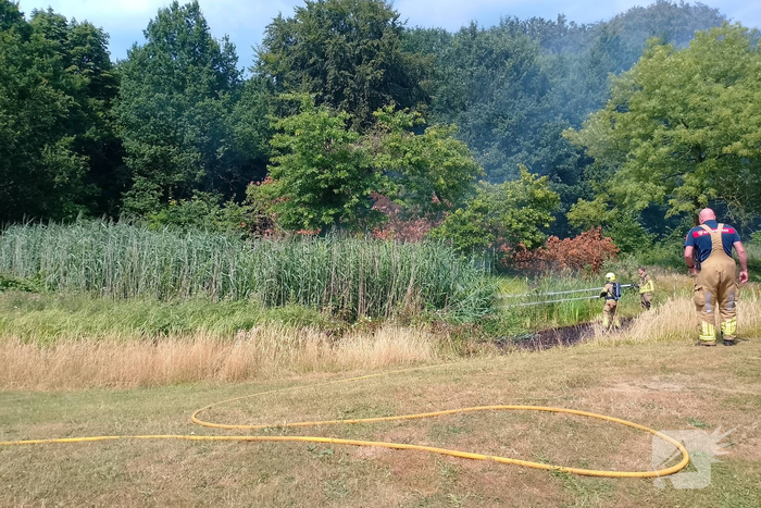 Riet en berm vatten vlam