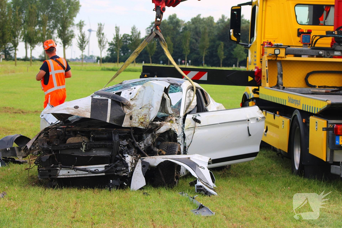 Zwaar ongeval met auto in Tollebeek