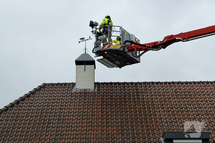 Brandweer redt duif uit schoorsteen