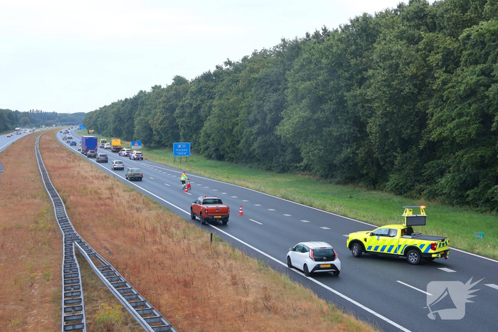 Ongeval met voertuig op snelweg