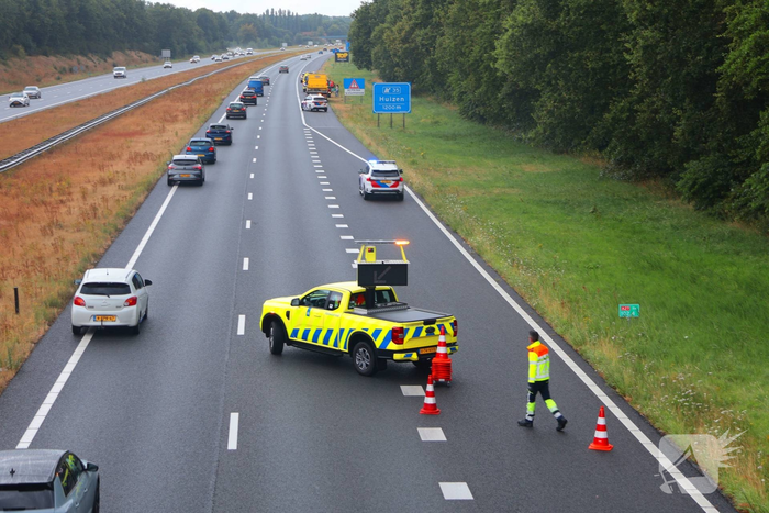 Ongeval met voertuig op snelweg