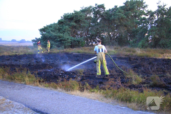 Natuurbrand verwoest heide in Weert