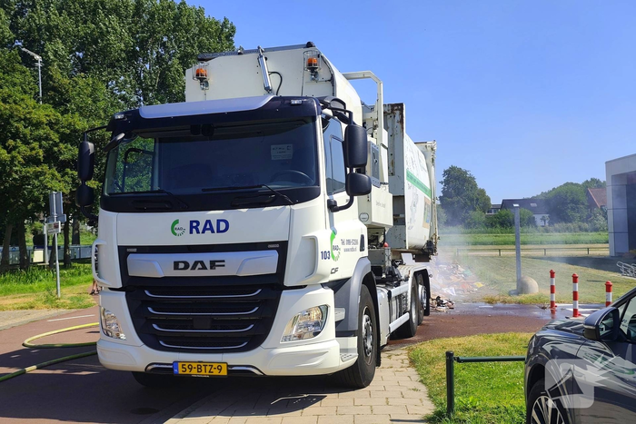 Brandweer snel ter plaatse bij brand in vrachtwagen