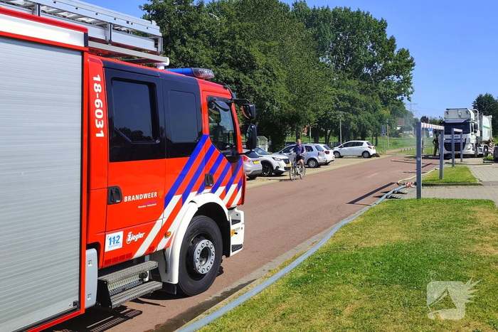 Brandweer snel ter plaatse bij brand in vrachtwagen