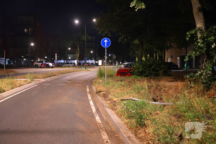 Auto botst tegen boom na eenzijdig ongeval
