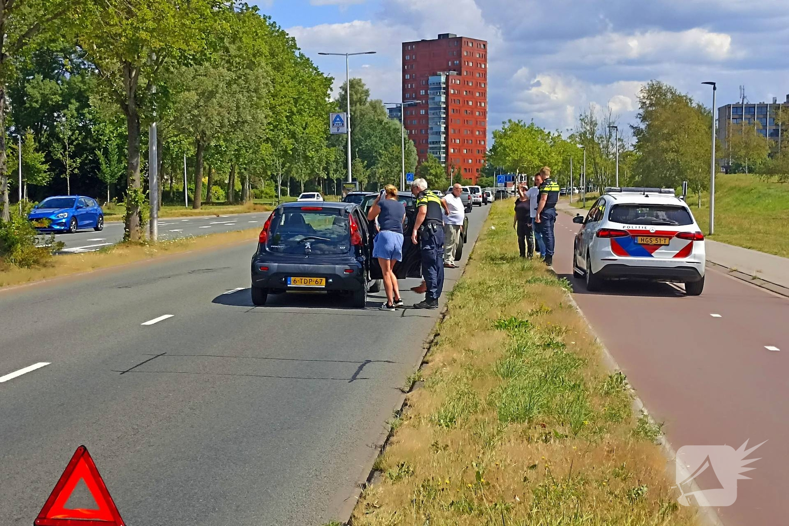 Botsing tussen voertuigen zonder gewonden